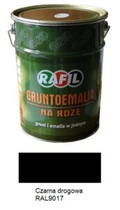 Farba Rafil Gruntoemalia Czarny RAL 9017 półmat 5 l