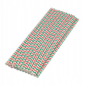 SŁOMKI PAPIEROWE DO NAPOJÓW DRINKÓW ŚWIĄTECZNE 25 SZT ŚWIĘTA