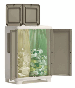 Szafka do segregacji odpadów KETER SPLIT PREMIUM WOOD 68X39X92cm jasny beż