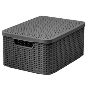 Koszyk STYLE L 30 L ciemny szary z pokrywką