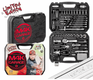 NEO Zestaw narzędzi klucze nasadowe M4K garage 90 el. Limitowany zestaw