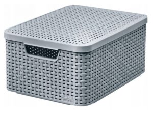 Koszyk STYLE L 30 L jasny szary z pokrywką
