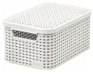 Koszyk STYLE S 6 L kremowy z pokrywką