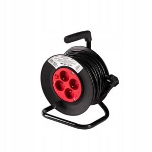 Przedłużacz bębnowy Elcan 35 m 4 szt. gniazd czarny 3X1,5