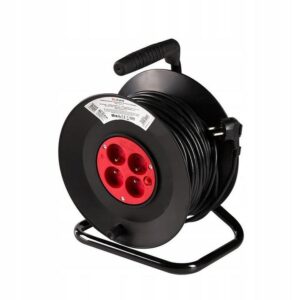 Przedłużacz bębnowy Elcan 40 m 4 szt. gniazd czarny 3X1,5