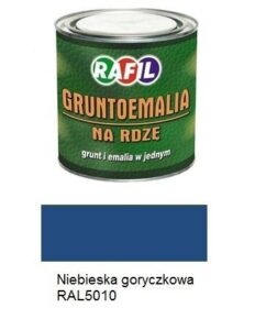 Farba Rafil Gruntoemalia Niebieski Goryczkowy RAL 5010 półmat 0,8 l