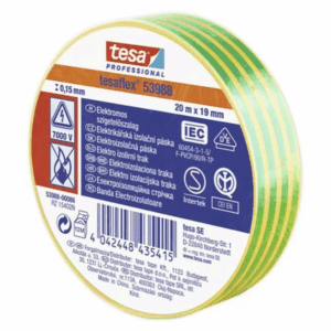 Taśma elektroizolacyjna Tesa (żółto-zielona, ​​20m x 19mm)