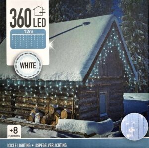 Kurtyna świetlna sople 360 LED 12m +8 funkcji