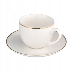 Filiżanka do kawy herbaty ze spodkiem Altom Design Bella Złota Linia 200 ml