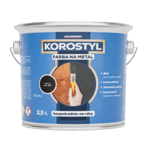 Farba na Metal 3w1- Bezpośrednio na Rdzę Grafitowy Szary RAL 7024 2,5l