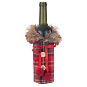Pokrowiec na butelkę świąteczny Ubranko na butelkę Zimowe futerko