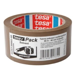 Taśma klejąca pakowa solvent tesapack® 66m x 48mm, brązowa