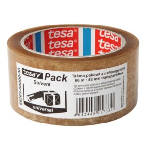 Taśma klejąca pakowa solvent tesapack® 66m x 48mm, przezroczysta