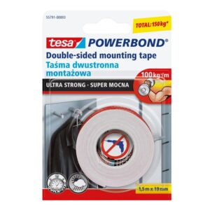 Dwustronna taśma montażowa piankowa tesa® POWERBOND ULTRA STRONG 1,5m x 19mm