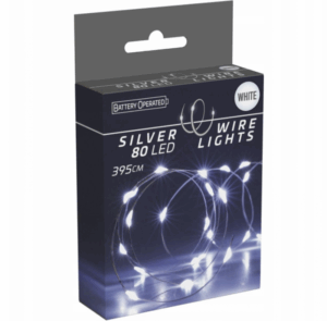Lampki na druciku 80 LED Białe Zimne