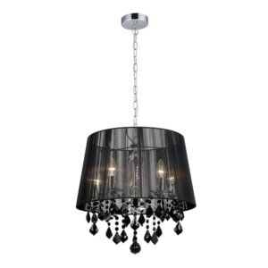 Lampa wisząca czarna glamour 5P CORNELIA Italux